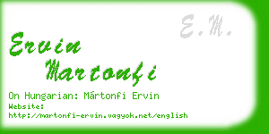 ervin martonfi business card